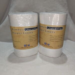 Blue Snail Bamboo Unscented Diaper Liners - White 2 Packs